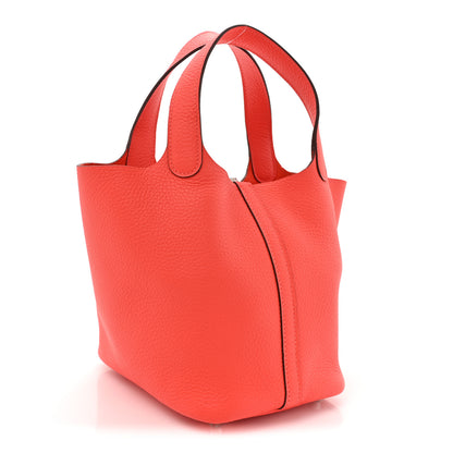 Hermes Taurillon Clemence Picotin Lock 18 PM Rose Texas 3 of 11