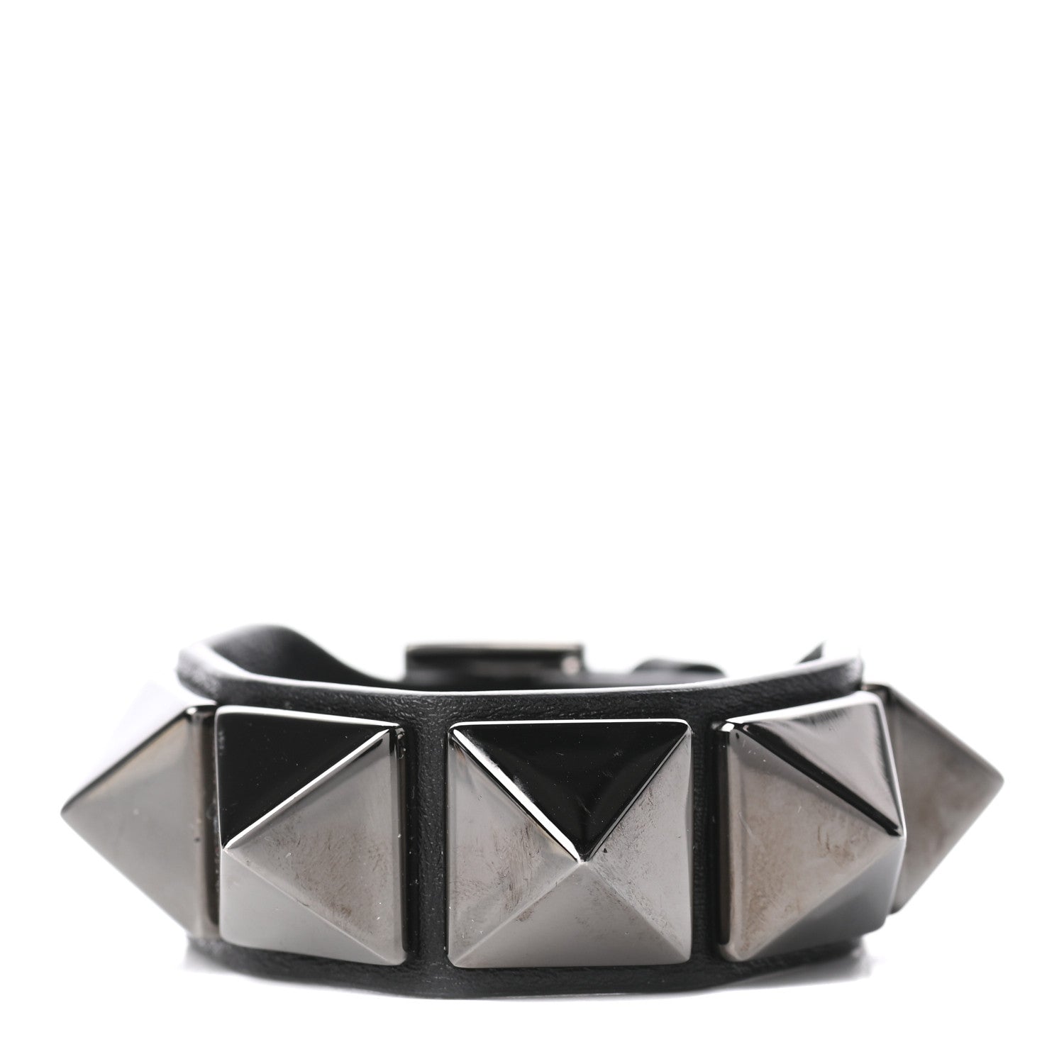 Valentino Garavani Calfskin Macro Rockstud Bracelet Black 1 of 5