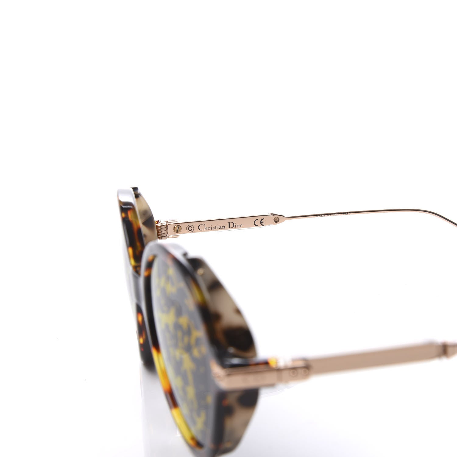 Christian Dior Acetate Leaf Print Umbrage Round Sunglasses Pink Foliage 7 of 9