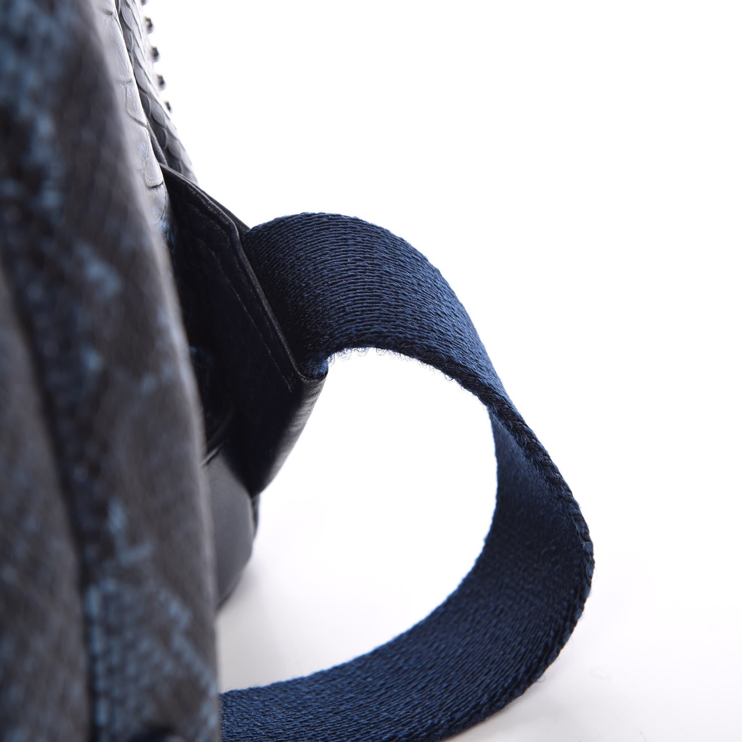 MCM Snakeskin Embossed Visetos Studded Medium Stark Backpack Blue 10 of 14