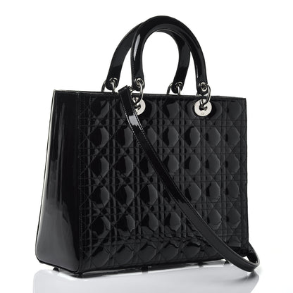 Christian Dior Patent Cannage Large Lady Dior Black 4 of 10