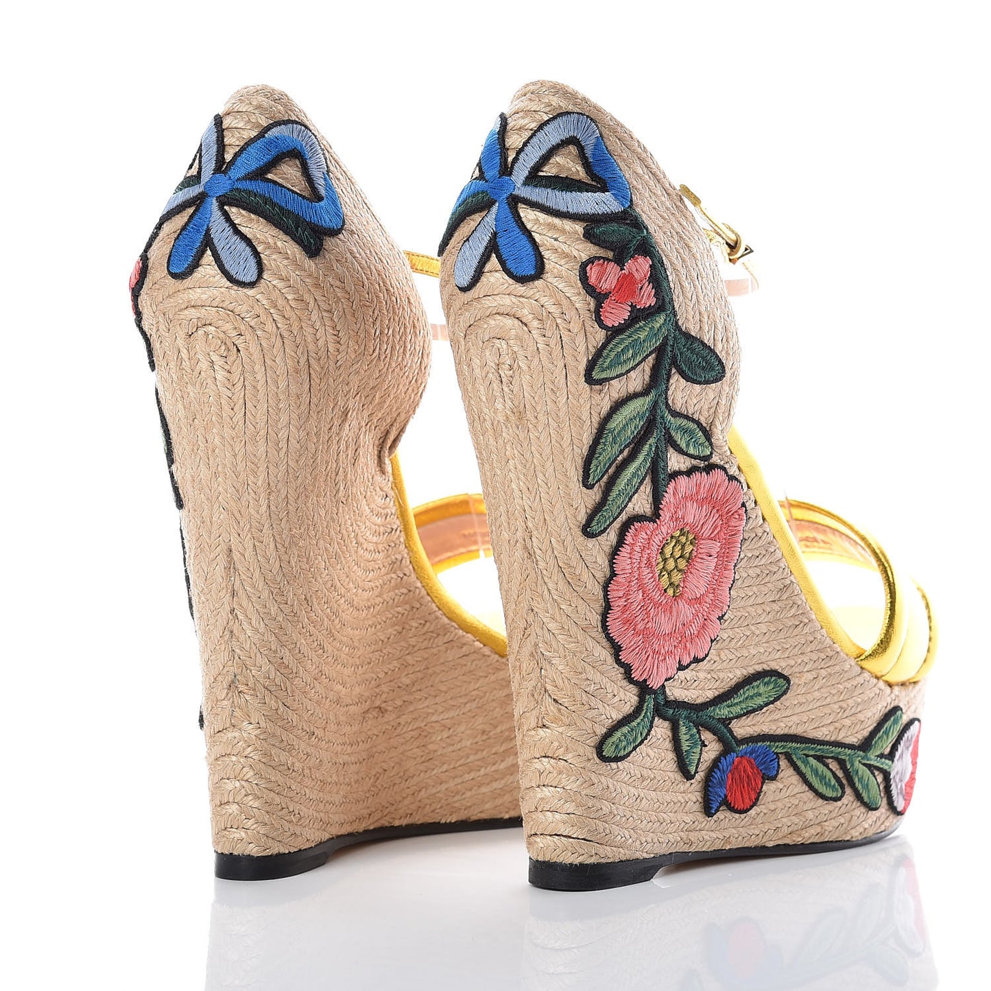 Metallic Nappa Ophelia Espadrille Platform Wedge Sandals 40 Oro Vecchio