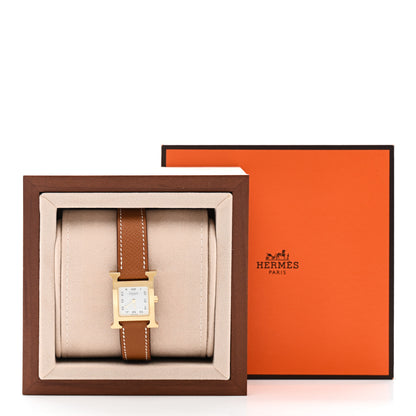 Hermes Stainless Steel Epsom 21mm Heure H Hour Quartz Watch Gold 5 of 5