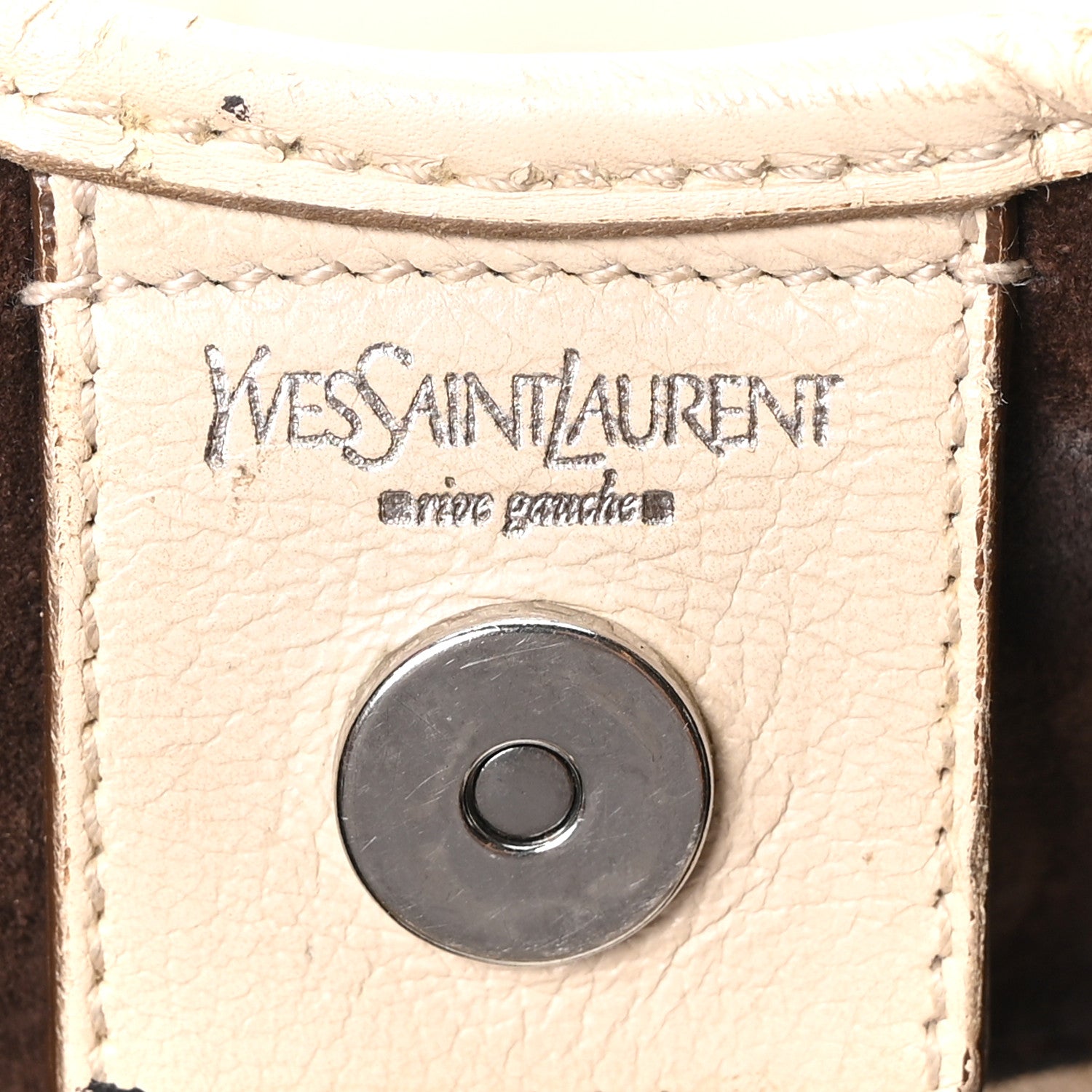 Saint Laurent Calfskin Mombasa Horn Hobo Off White 6 of 9