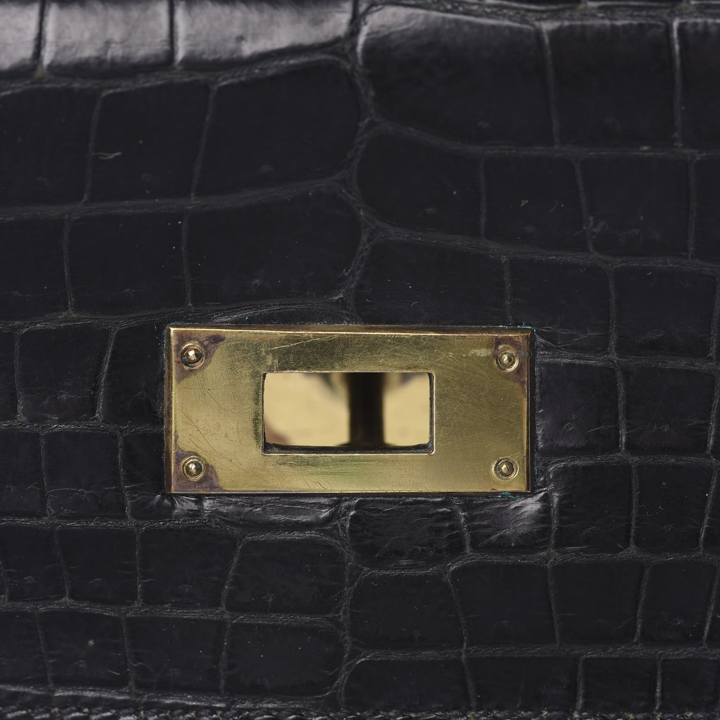 Shiny Porosus Crocodile Kelly Sellier 32 Black