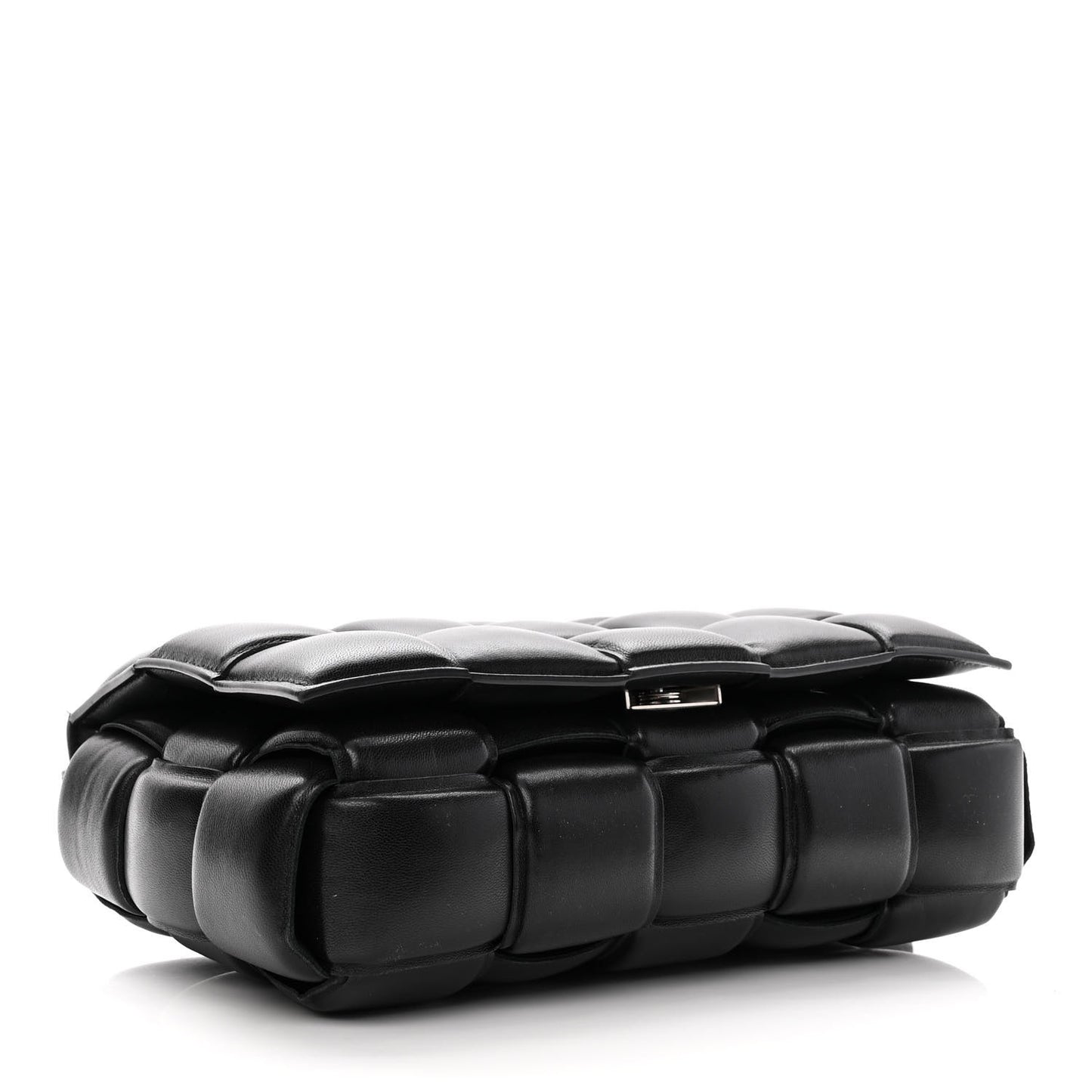 Nappa Maxi Intreccio Padded Cassette Crossbody Bag Black