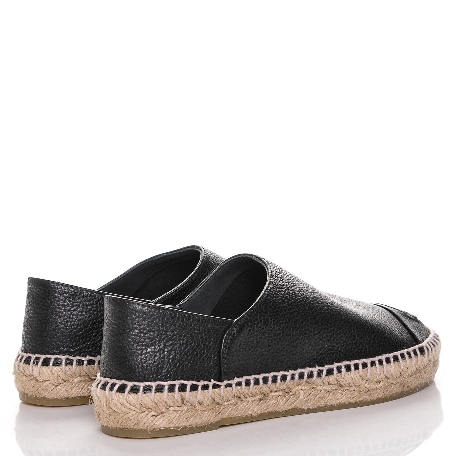 Chanel Grained Calfskin CC Espadrilles 36 Black 4 of 8