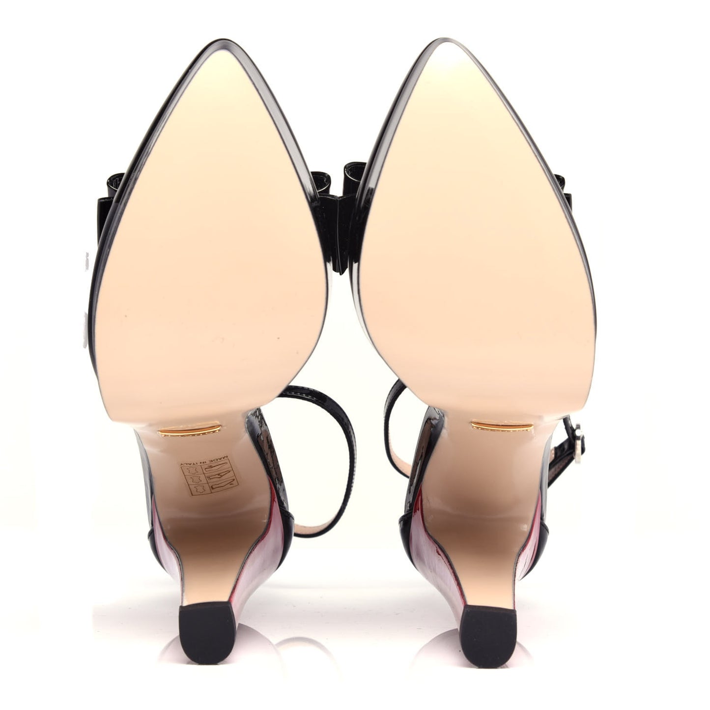 Patent Crystal GG Bow Sadie Spike Ankle Strap d'Orsay Platform High Heel Pumps 37 Black
