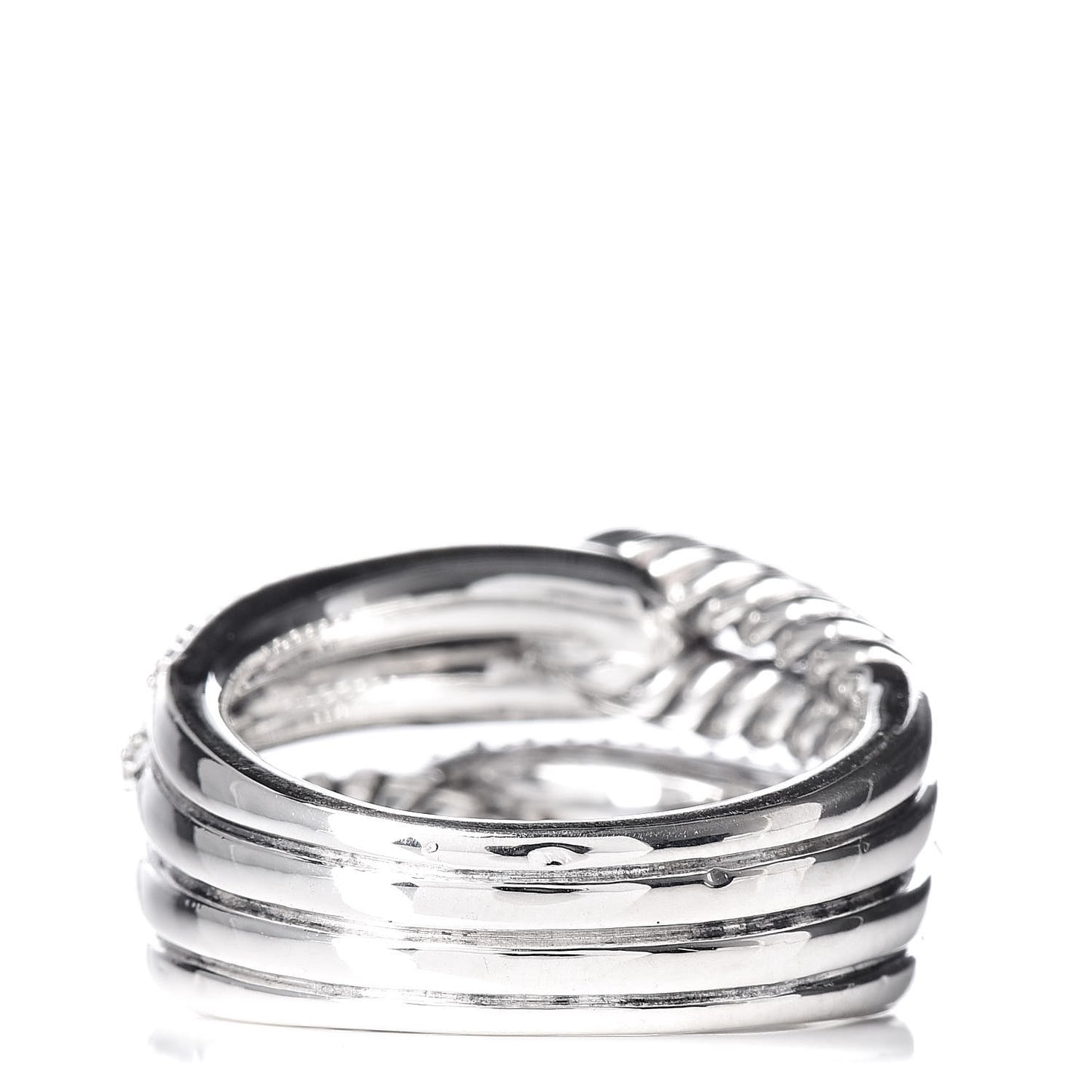 Sterling Silver Diamond 13mm Labyrinth Double Loop Ring 53 6.5
