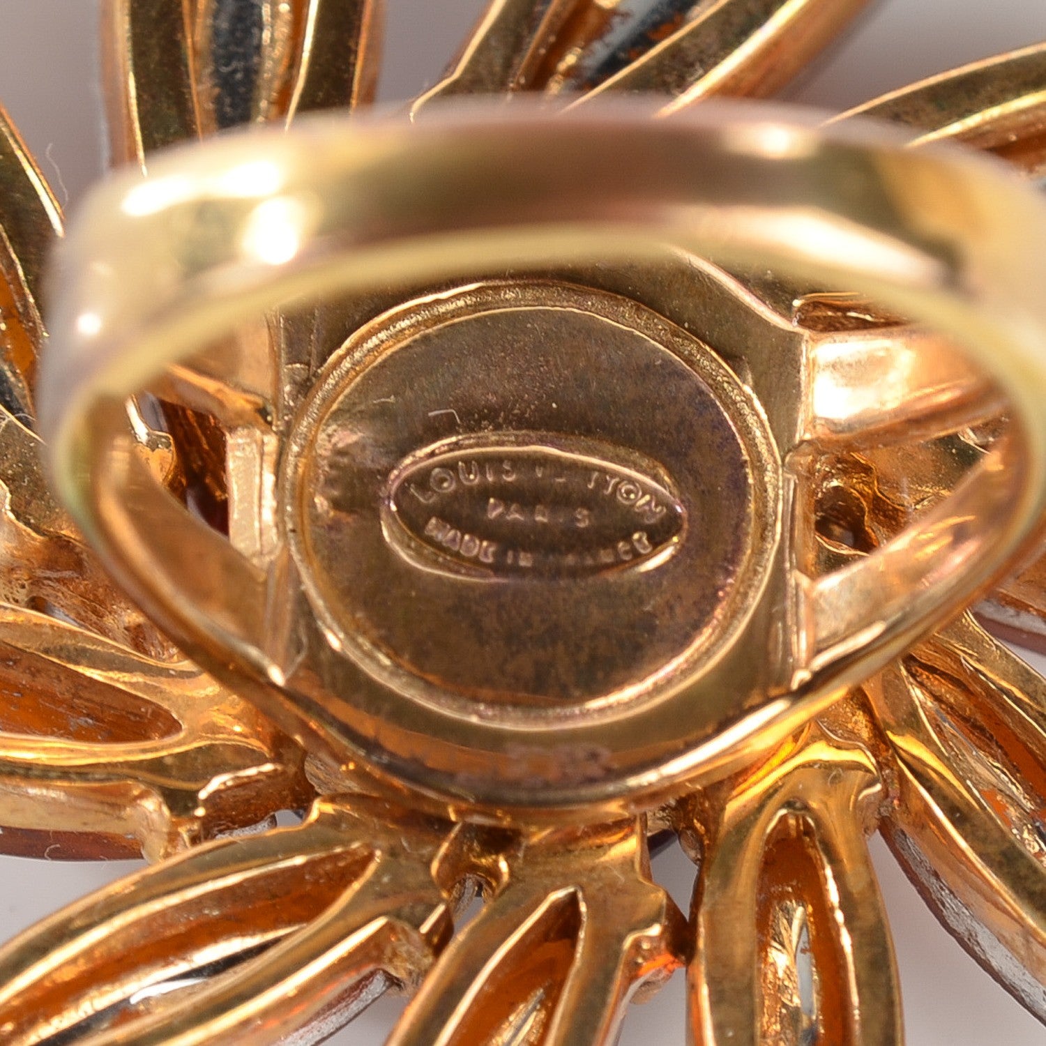 Louis Vuitton Swarovski Crystal Ring Gold 6.5 4 of 5