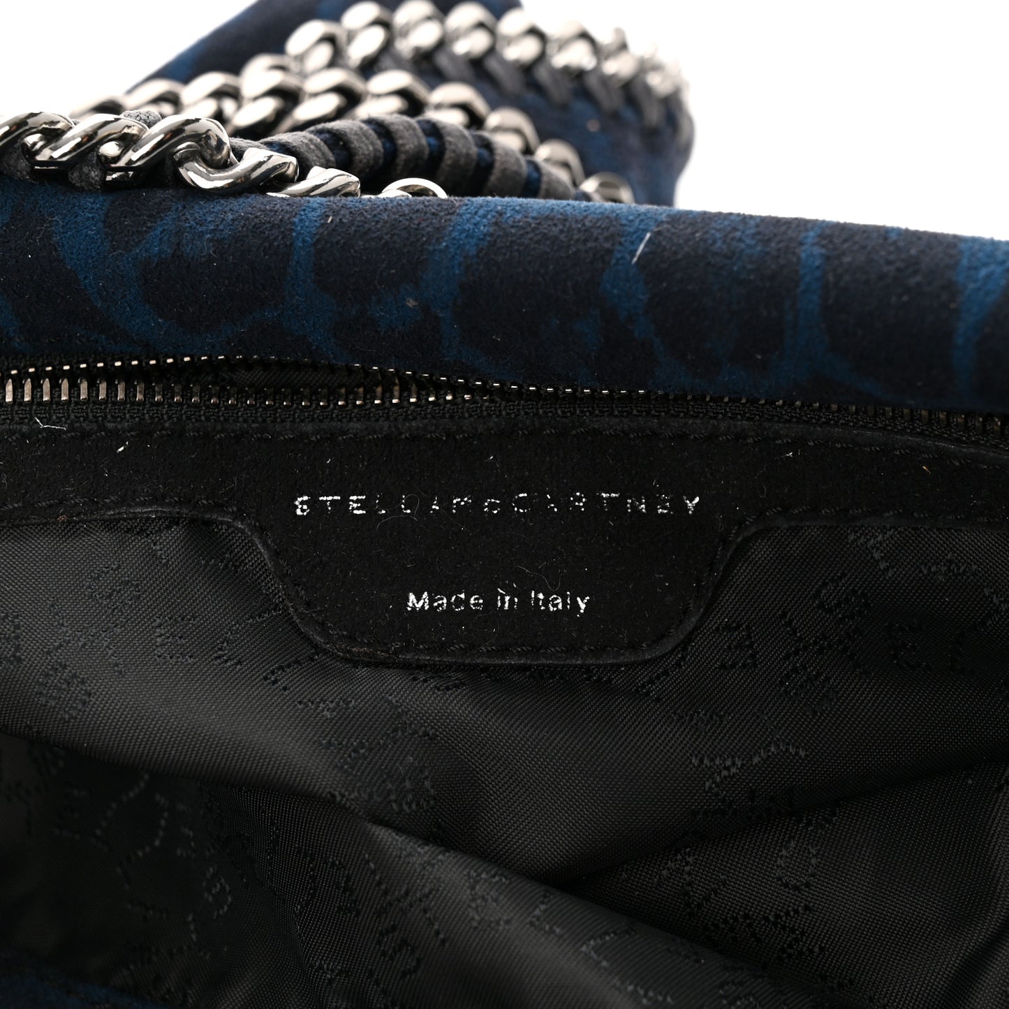Shaggy Deer Leopard Print Small Falabella Tote Blue