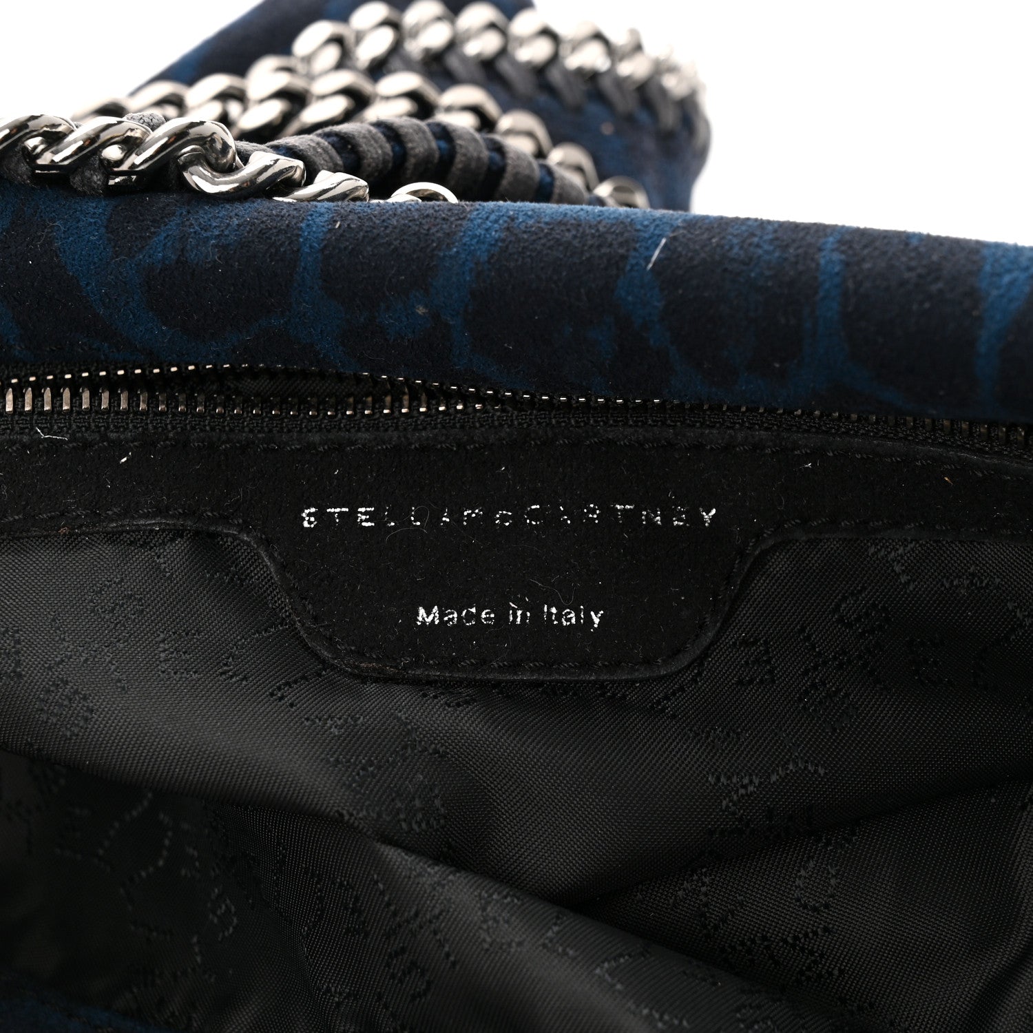 Stella McCartney Shaggy Deer Leopard Print Small Falabella Tote Blue 6 of 10