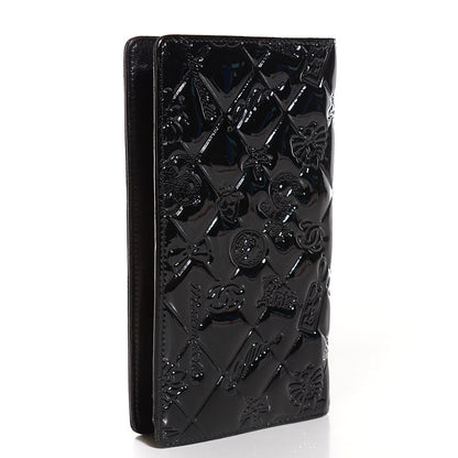 Chanel Patent Calfskin Lucky Symbols Yen Wallet Black 3 of 8
