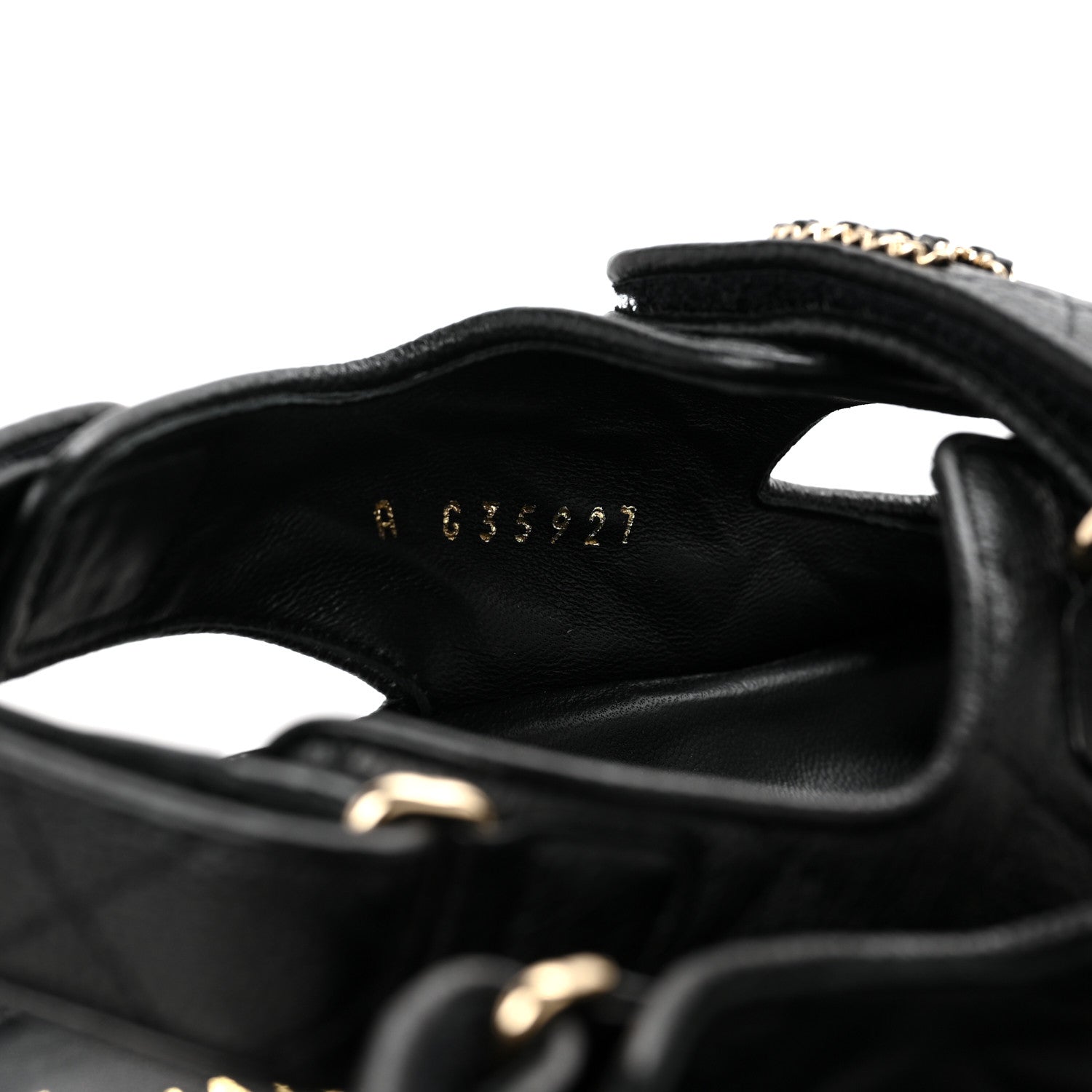 Chanel Grained Calfskin Velcro Dad Sandals 39 Black 8 of 9