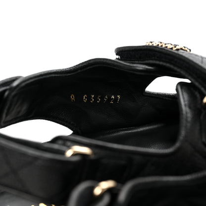 Chanel Grained Calfskin Velcro Dad Sandals 39 Black 8 of 9