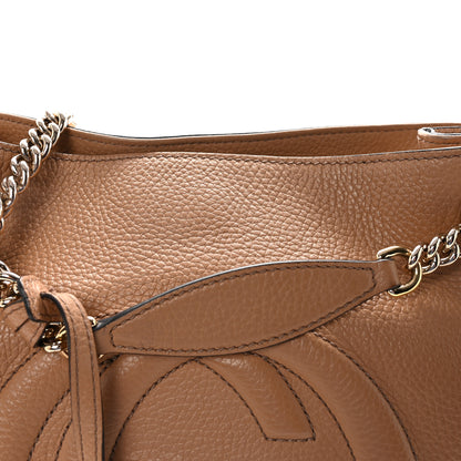 Gucci Pebbled Calfskin Medium Soho Chain Shoulder Bag Camelia 8 of 10