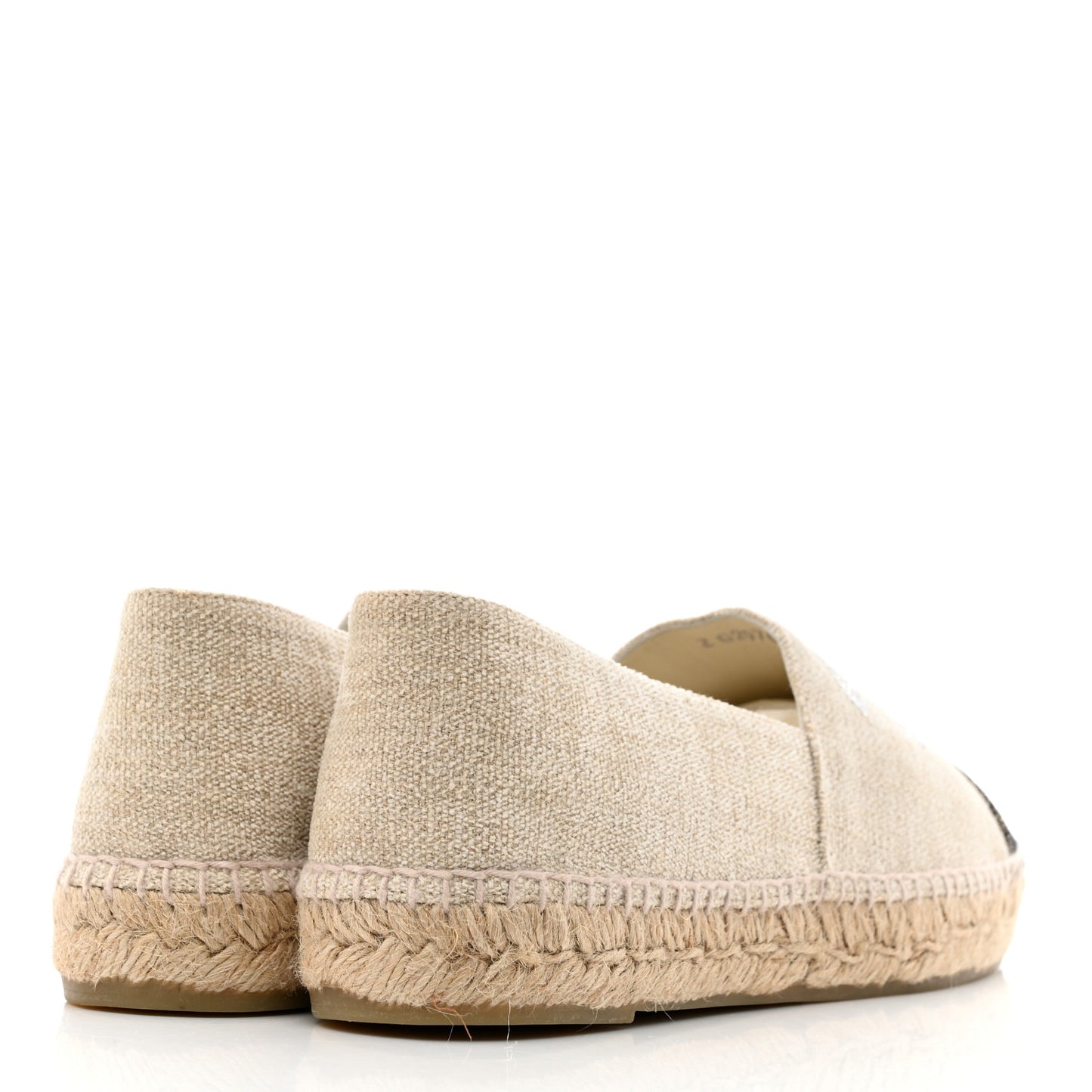 Toile Sequin CC Espadrilles 42 Beige Black