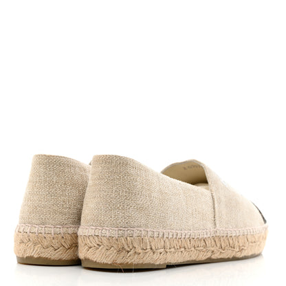 Chanel Toile Sequin CC Espadrilles 42 Beige Black 4 of 8