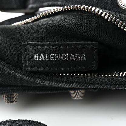 Balenciaga Denim BB Monogram Le Cagole Shoulder Bag XS Black 6 of 12
