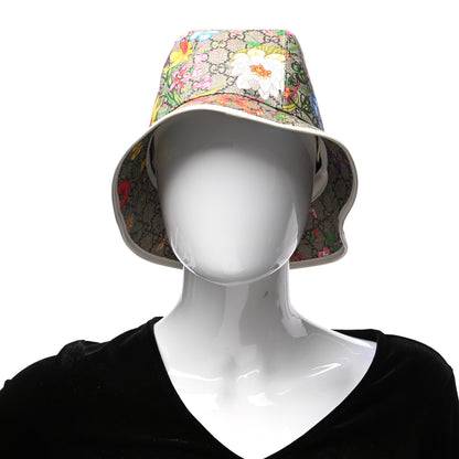 Gucci GG Supreme Monogram Flora Fedora Hat L White 2 of 7
