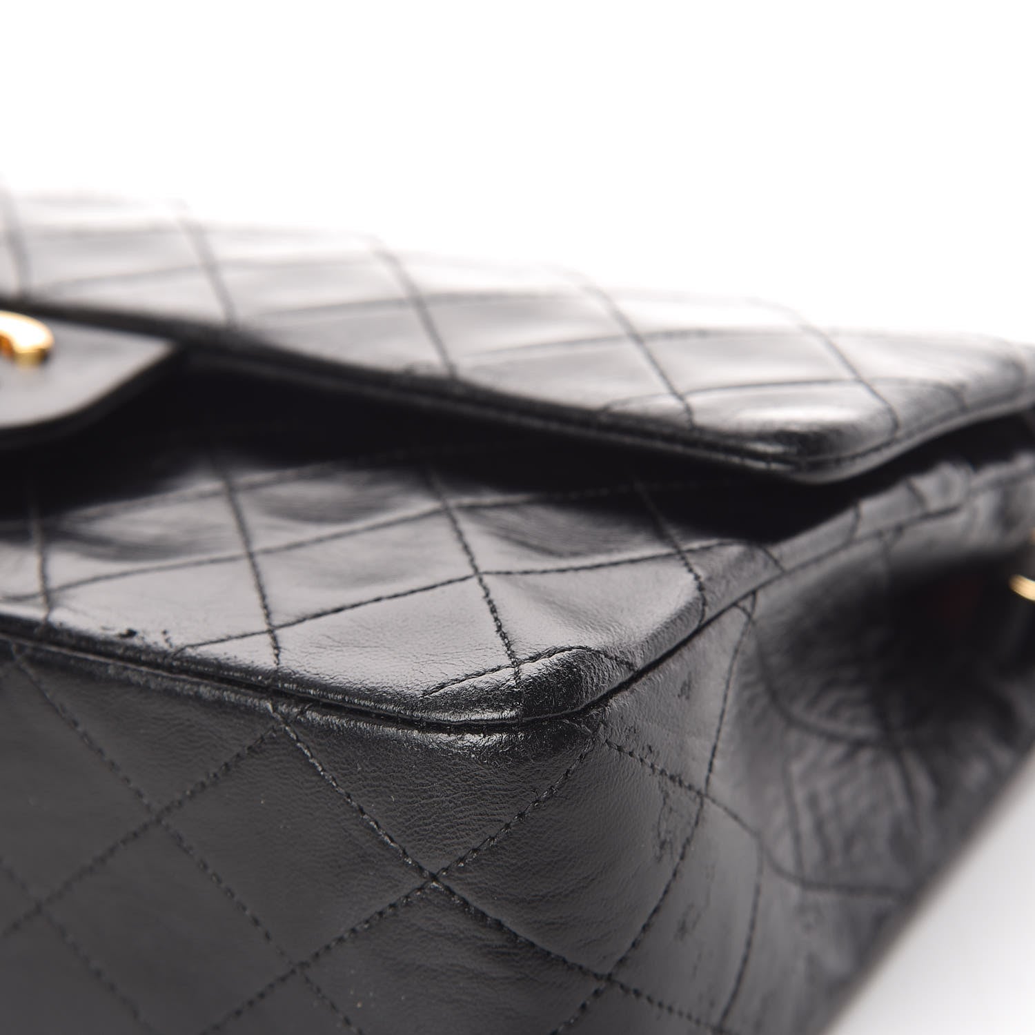 Chanel Lambskin Quilted Medium Double Flap Black 10 of 17