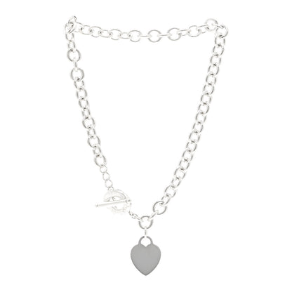 Tiffany Sterling Silver Heart Tag Toggle Necklace 3 of 5