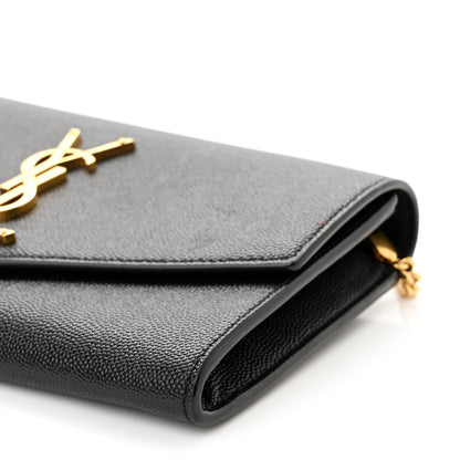 Saint Laurent Grain De Poudre Uptown Chain Wallet Black 10 of 14
