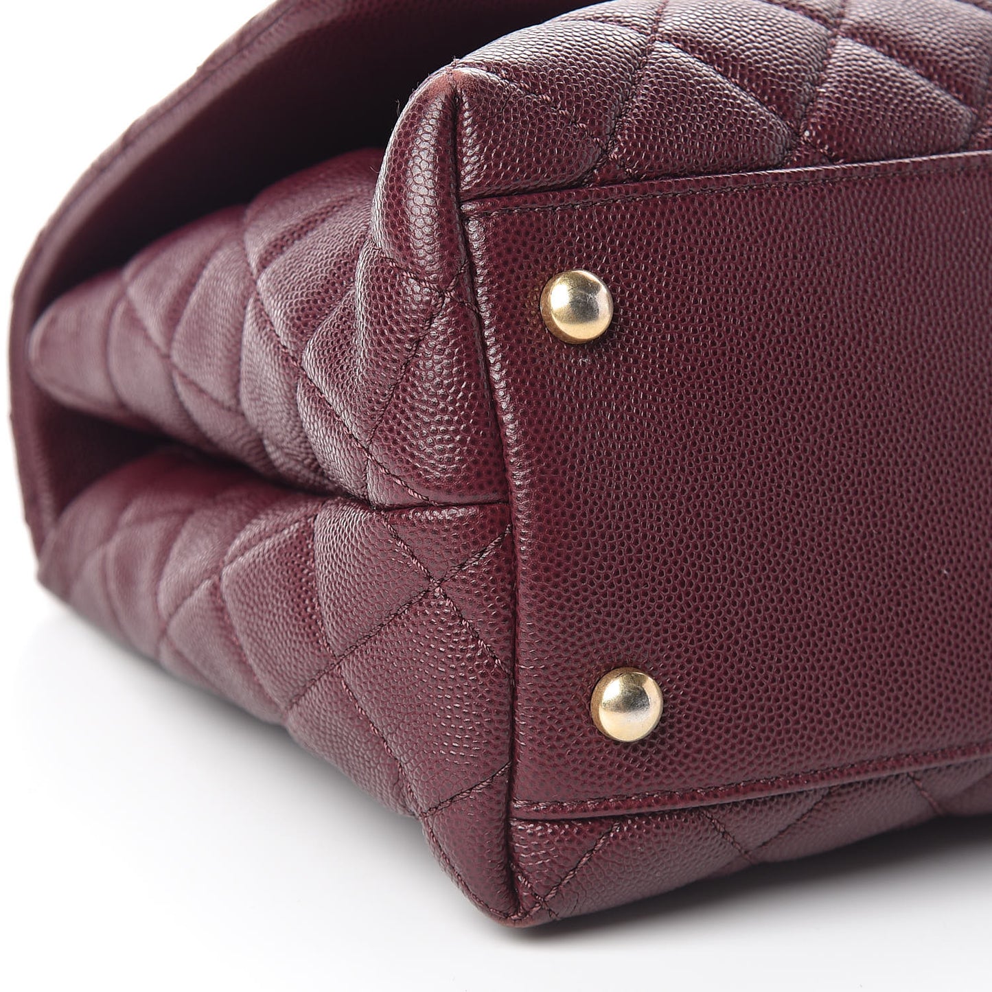 Caviar Elaphe Quilted Small Coco Handle Flap Burgundy