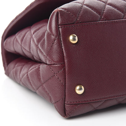 Chanel Caviar Elaphe Quilted Small Coco Handle Flap Burgundy 9 of 14