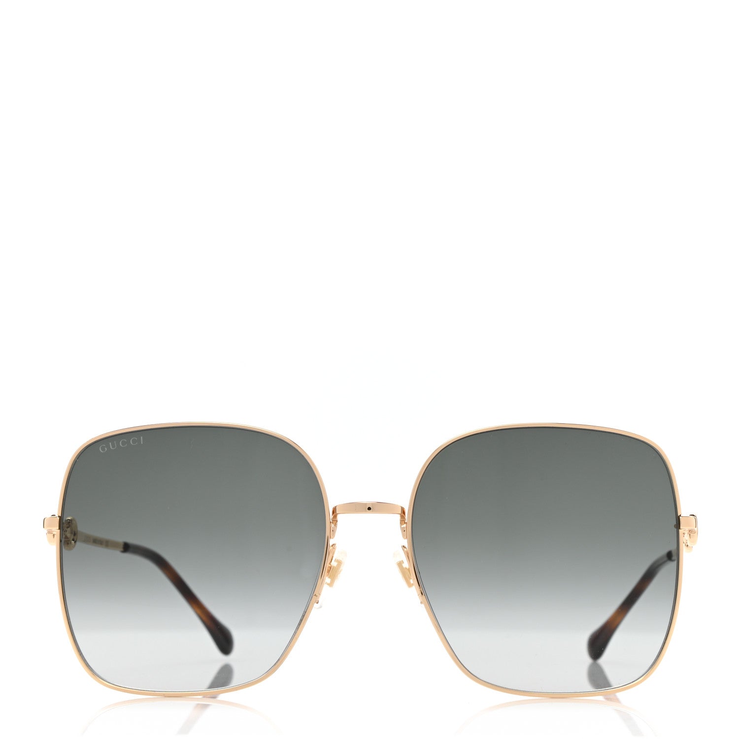 Gucci Metal Horsebit Square Frame Sunglasses GG0879S Gold 2 of 8