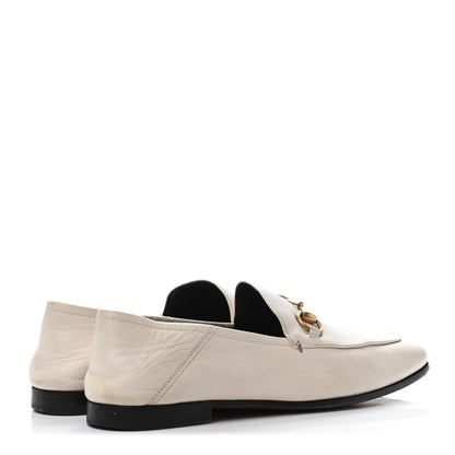 Gucci Lambskin Womens Brixton Horsebit Loafers 37 Mystic White 3 of 5