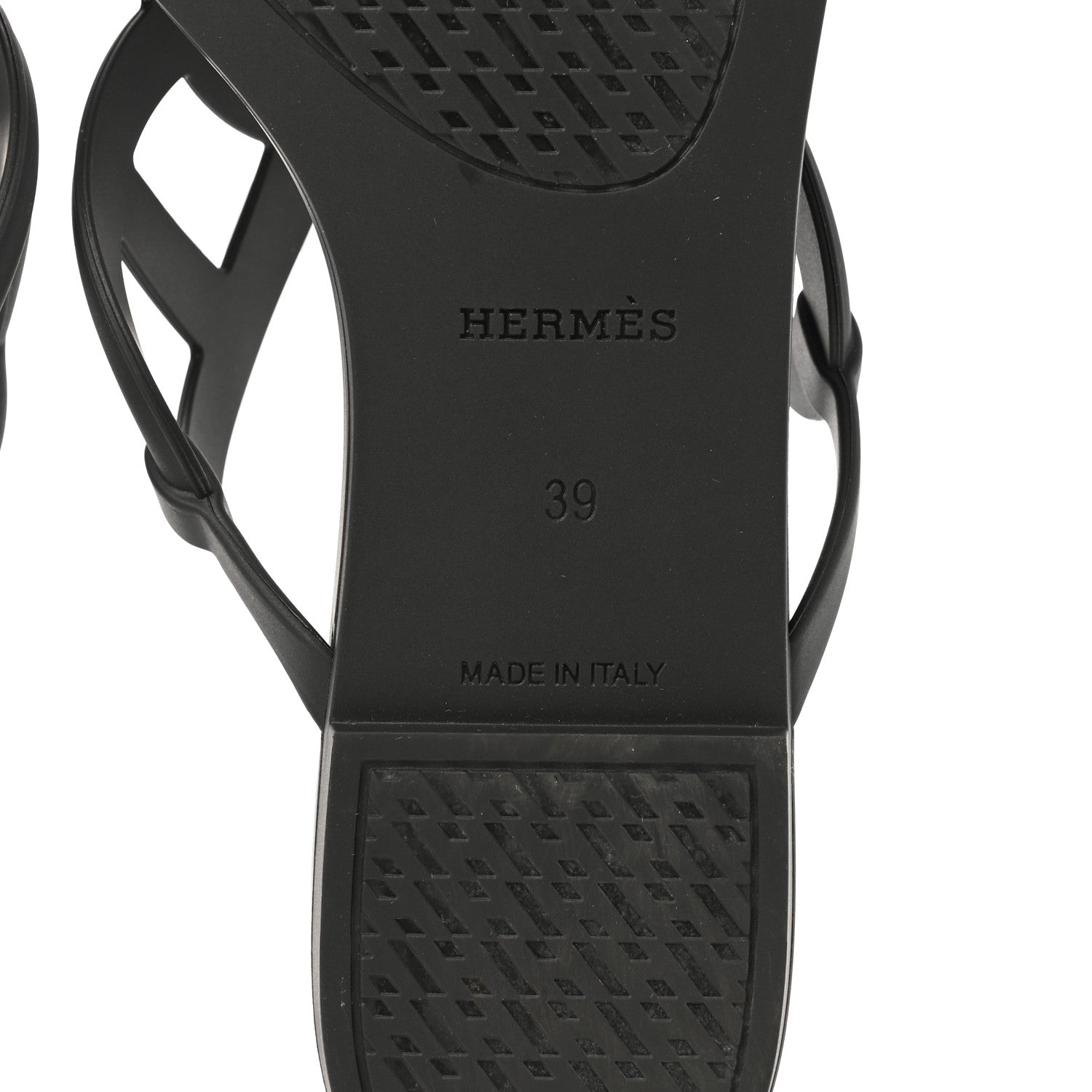 Hermes Rubber Womens Egerie Sandals 39 Black 6 of 8