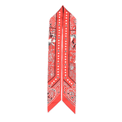 Hermes Silk Entre Ciel Et Mer Twilly Rouge White Black 2 of 6
