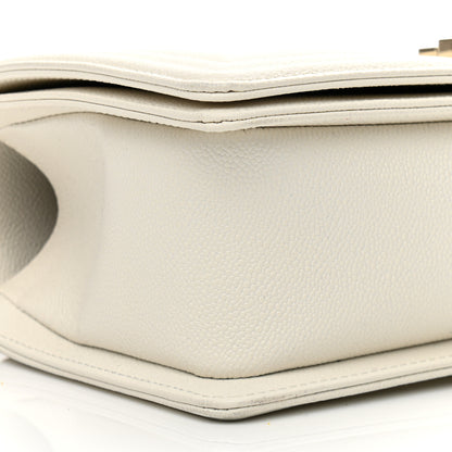 Chanel Caviar Quilted Medium Boy Flap White 8 of 11