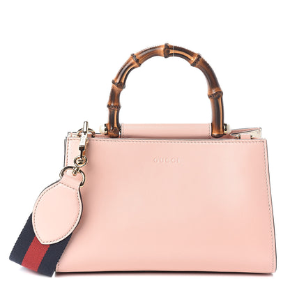 Gucci Nappa Bamboo Web Mini Nymphaea Top Handle Bag Perfect Pink Mystic White 1 of 9