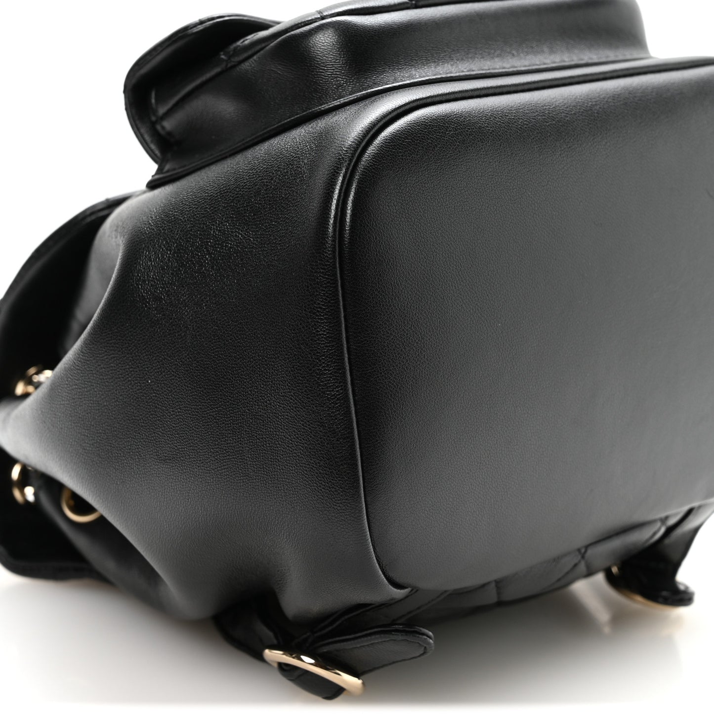 Lambskin Quilted Small Duma Drawstring Backpack Black