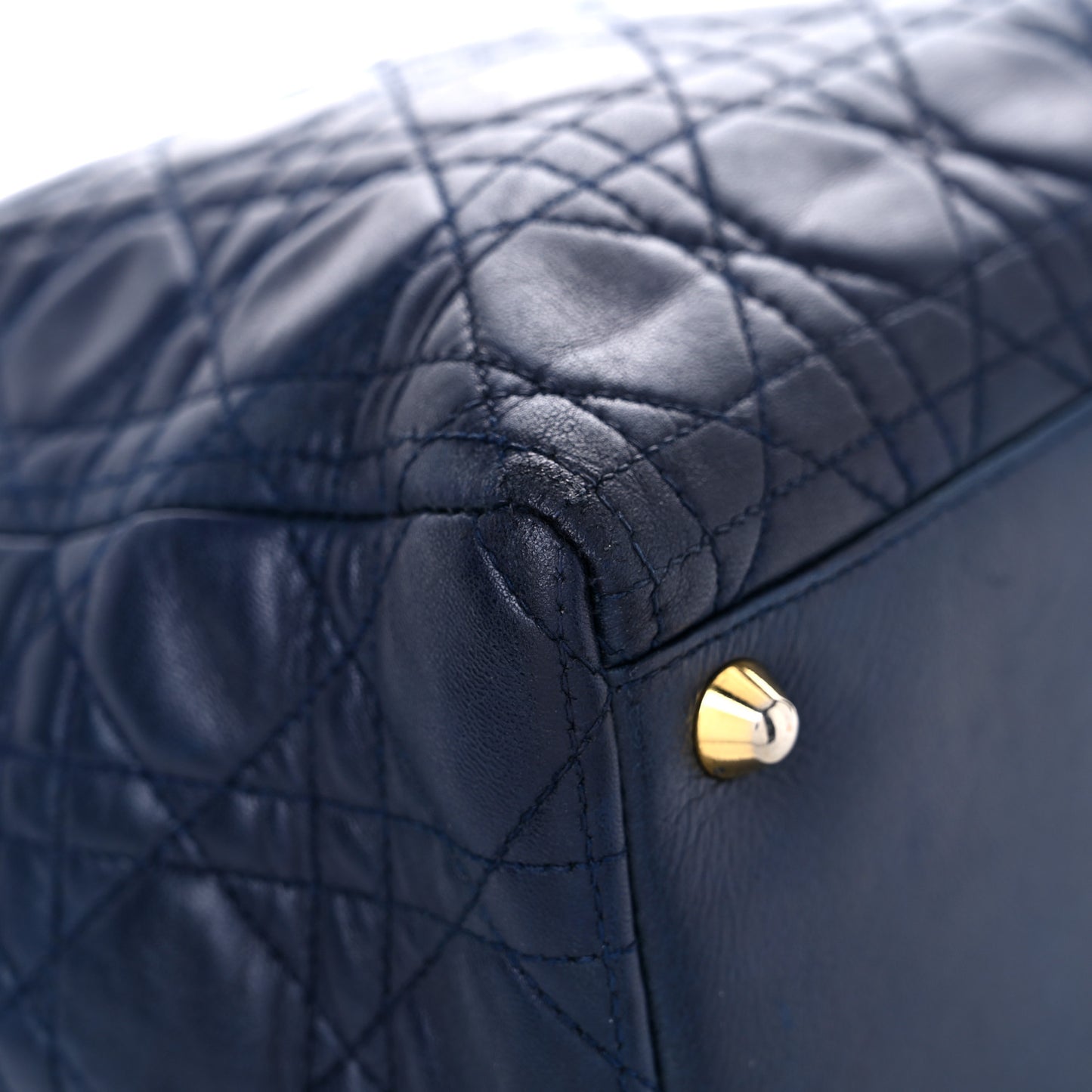 Lambskin Cannage Large Lady Dior Navy