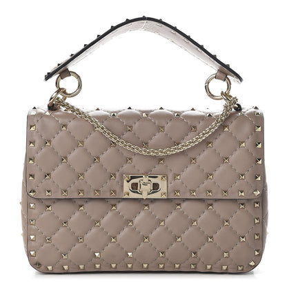 Valentino Garavani Lambskin Medium Rockstud Spike Shoulder Bag Poudre 1 of 10
