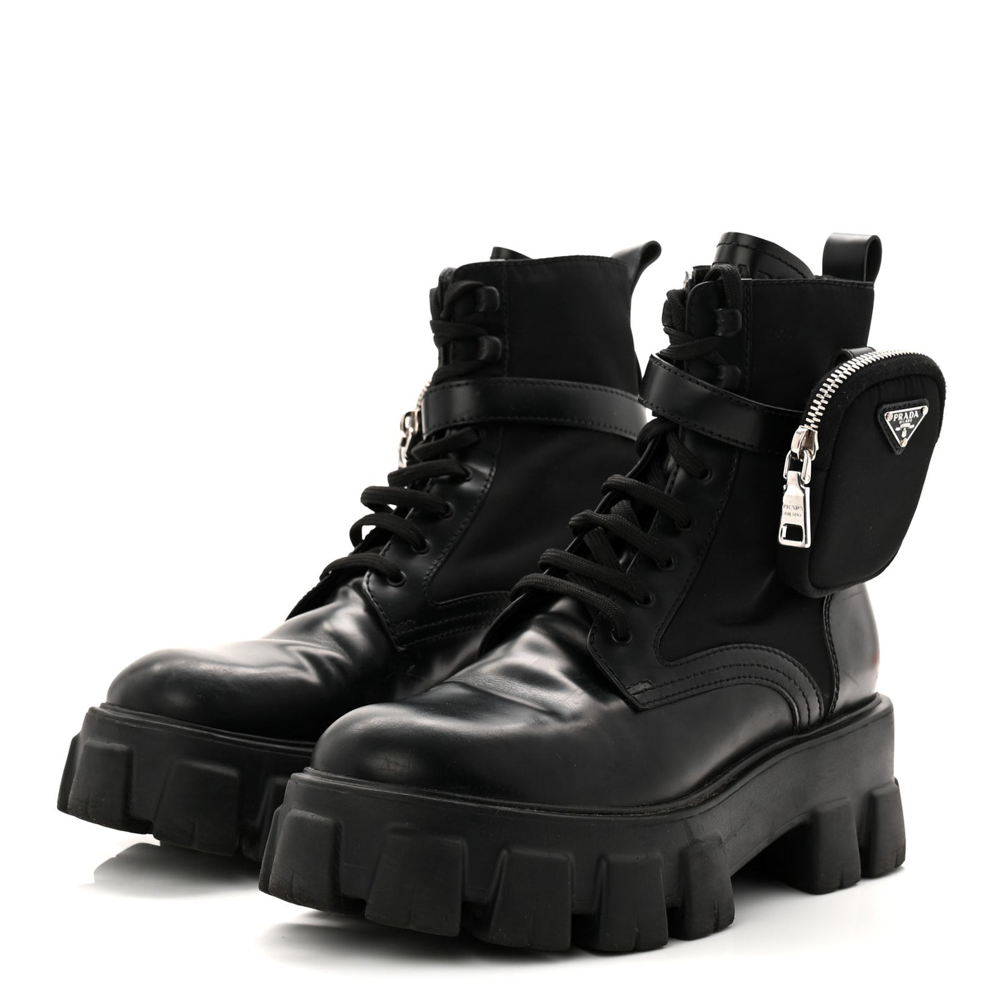 Spazzolato Rois Re-Nylon Metal Triangle Logo Monolith Pouch Pocket 55mm Boots 39.5 Black