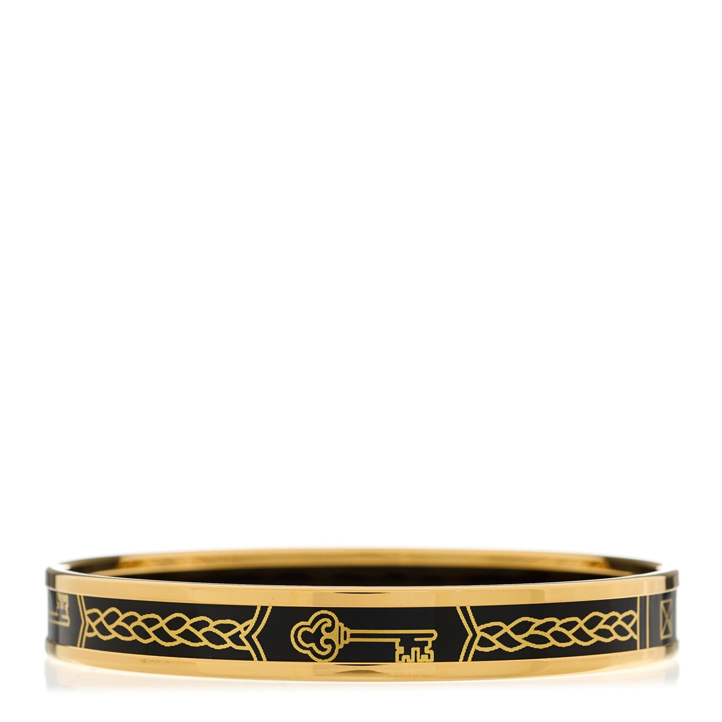 Enamel Printed Narrow Sellier Bracelet 70 Black