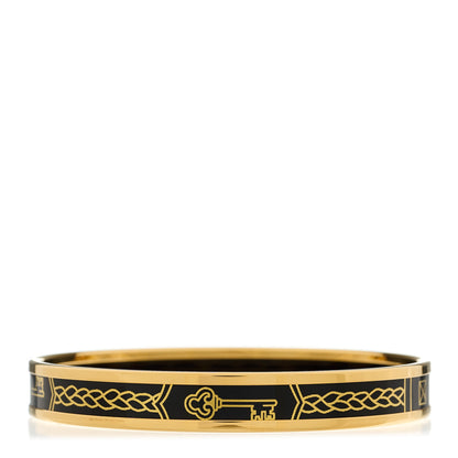 Hermes Enamel Printed Narrow Sellier Bracelet 70 Black 2 of 5