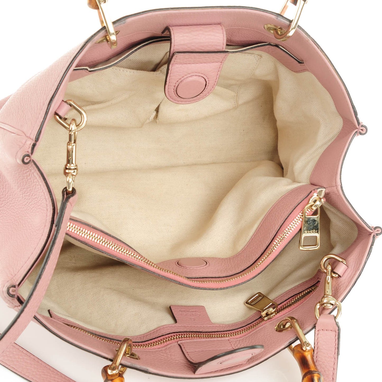 Pebbled Calfskin Medium Bamboo Shopper Tote Dark Cipria