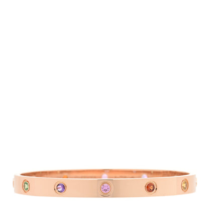 Cartier 18K Pink Gold Sapphire Garnet Amethyst LOVE Bracelet 17 1 of 4