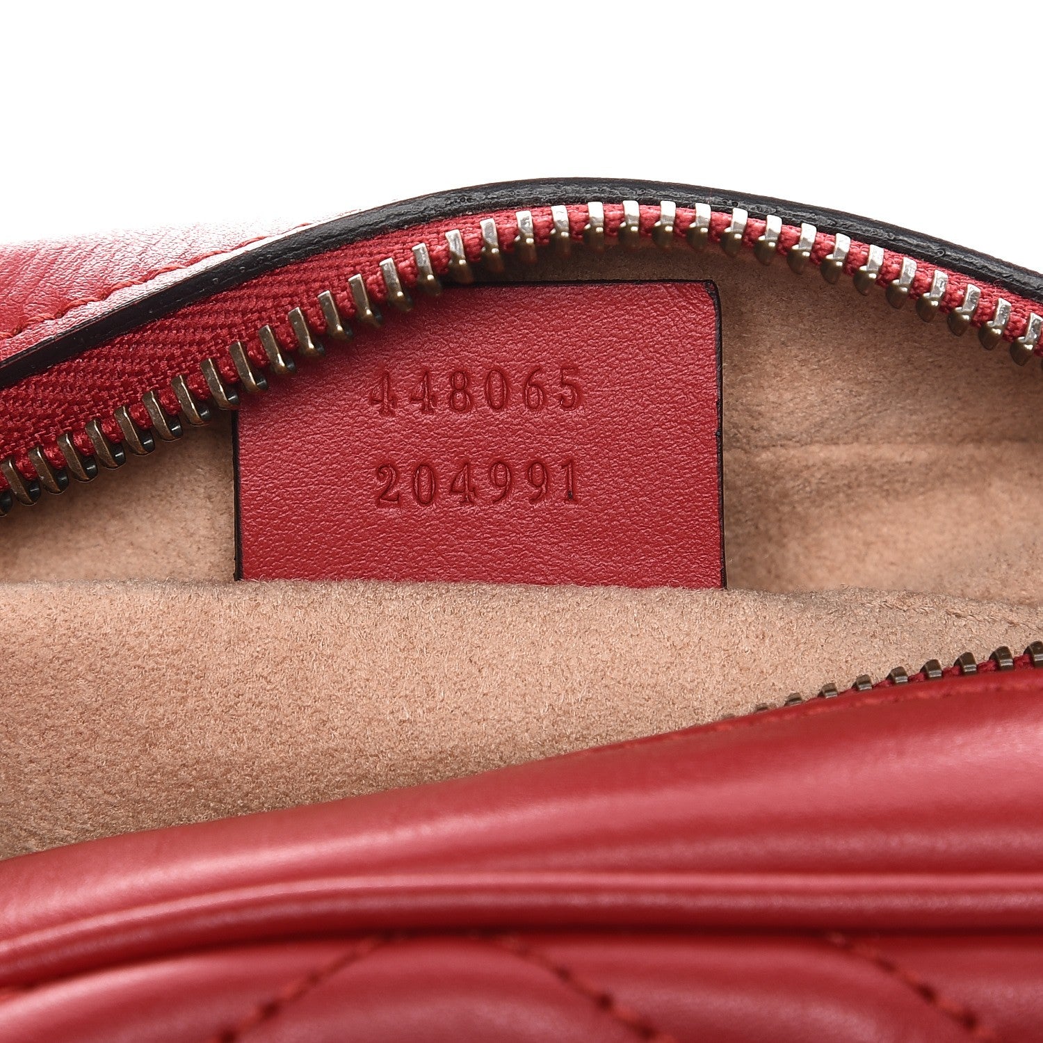 Gucci Calfskin Matelasse Mini GG Marmont Chain Shoulder Bag Hibiscus Red 7 of 7