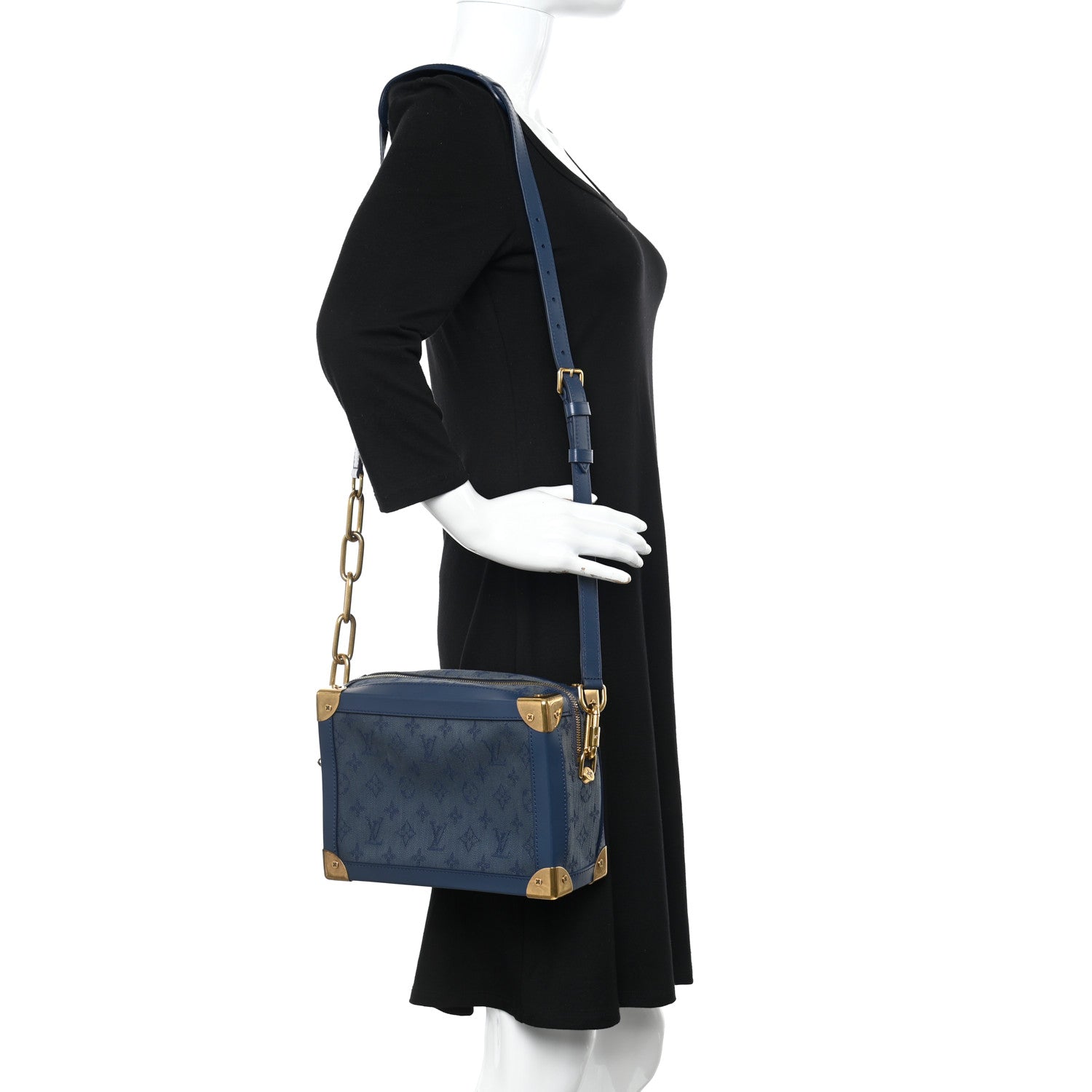 Louis Vuitton Denim Monogram Soft Trunk Navy 2 of 9