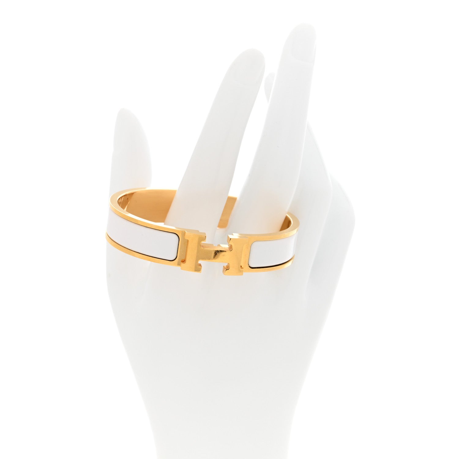 Hermes Enamel Narrow Clic Clac H Bracelet PM White 2 of 5