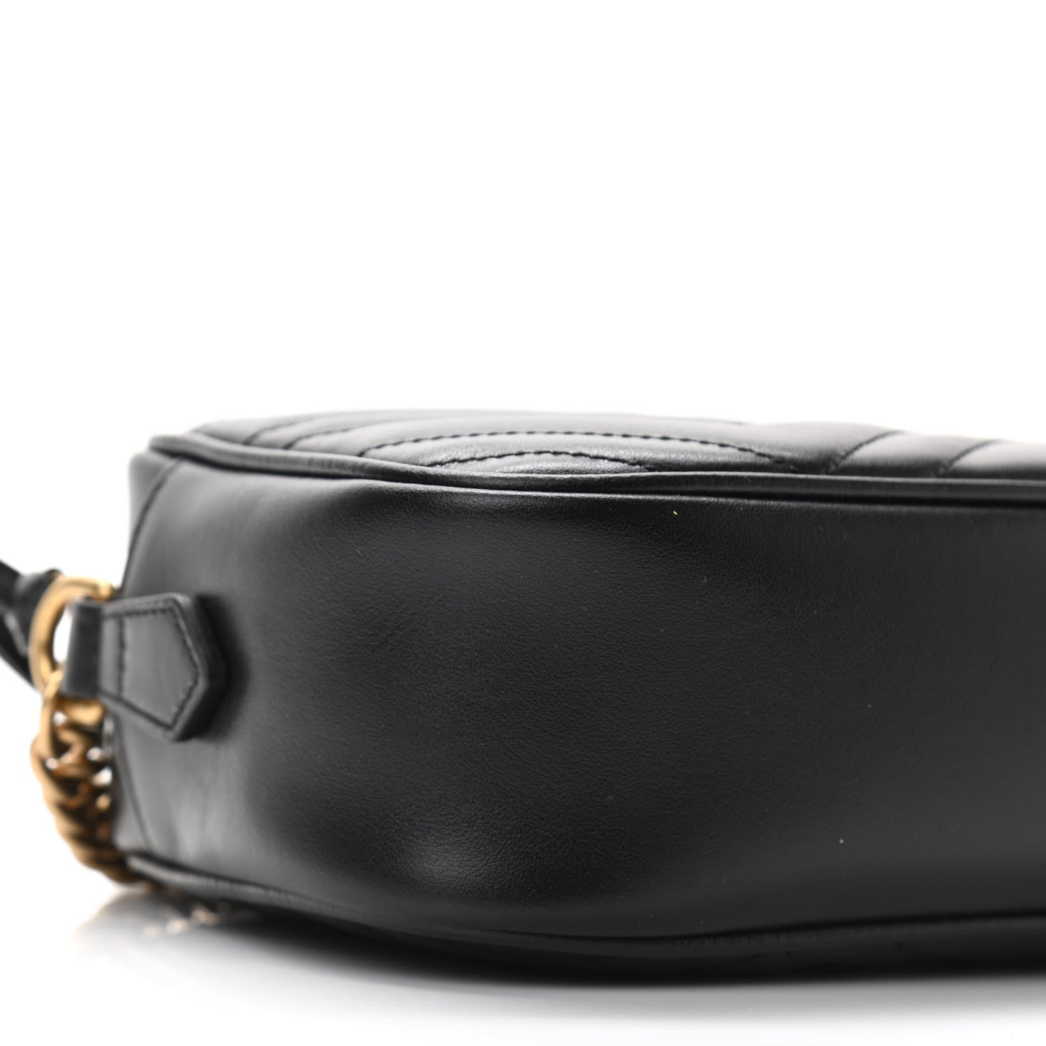 Gucci Calfskin Matelasse Small GG Marmont Chain Shoulder Bag Black 9 of 11