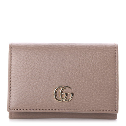 Gucci Dollar Calfskin GG Marmont Card Case Violet Old Rose 1 of 5