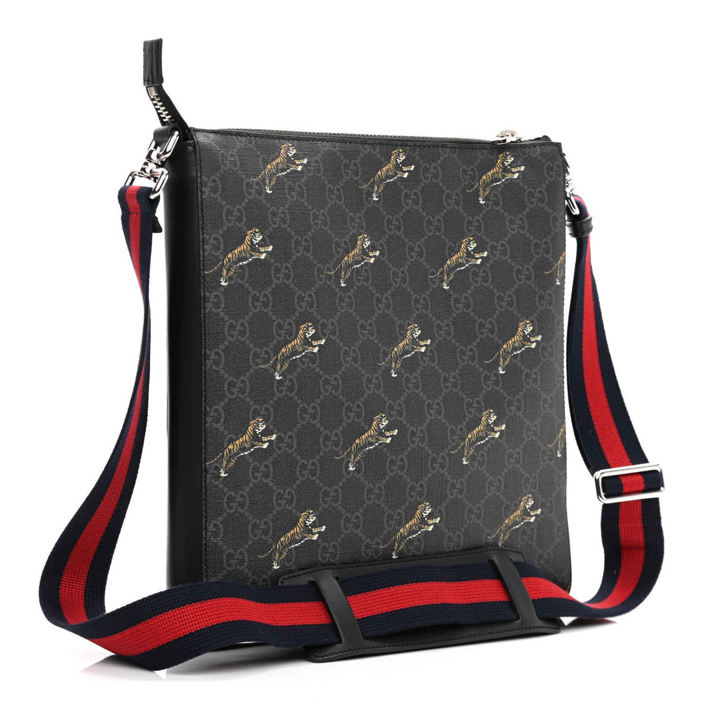 GG Supreme Monogram Tigers Web Messenger Bag Black Multicolor