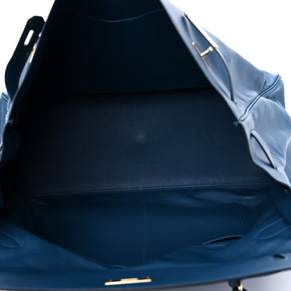 Hermes Veau Sikkim Kelly Relax 50 Bleu Thalassa 5 of 17